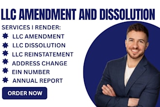 file US llc amendment, dissolution, reinstatement and ein closure