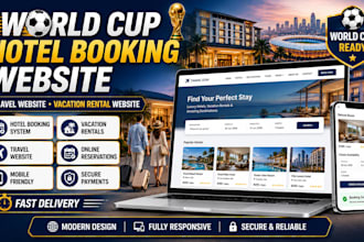 design us world cup hotel booking website travel website vacation rental website