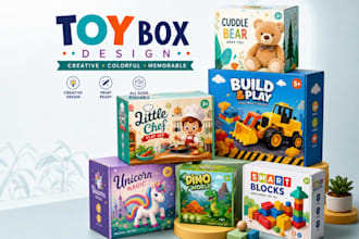 design professional toy box packaging, kids toy and game box design, toy box