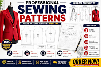 provide professional sewing patterns, instructions, corrections and PDF template
