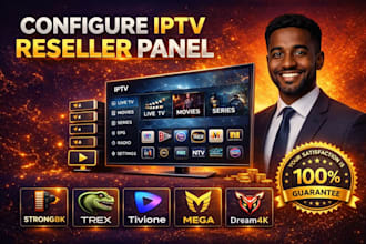 setup reseller panel, strong8k, lion ott, mega,  dream4k with  reseller website