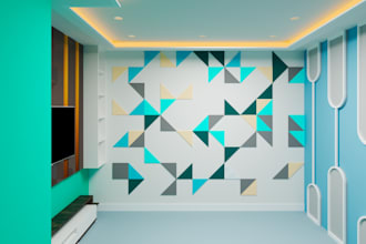design modern TV room and living room interior