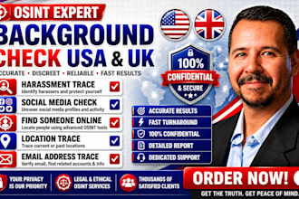 background check USA,UK people social media investigation or find someone online