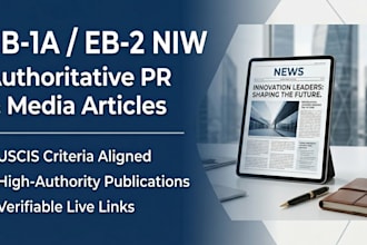 write an eb1 media article to showcase your expertise for uscis approval