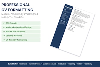 professionally format and redesign your CV resume