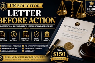 write UK solicitor letter before action money demand letter debt recovery letter