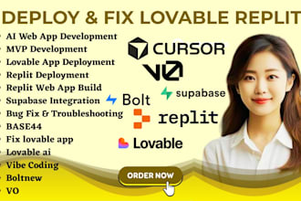 build fix and deploy web app  with lovable bolt replit supabase cursor base44 vo