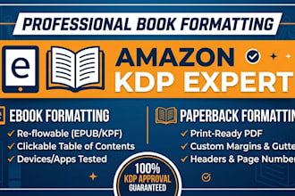 do book formatting paperback formatting kindle ebook formatting