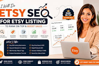 do etsy SEO for esty listing to rank on top and boost sales