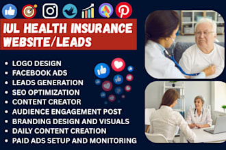 generate life, iul, health insurance leads landing page insurance website