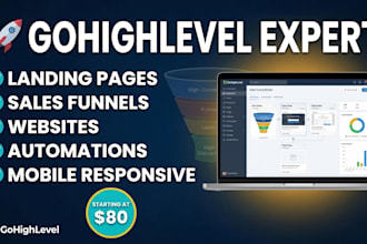 build gohighlevel landing pages, websites, funnels and forms