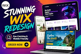 do wix website development, design wix or redesign wix ecommerce, wix website