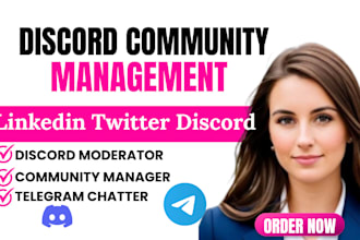 be your professional discord moderator telegram chatter and community manager
