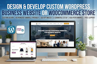 design and develop custom wordpress business website or woocommerce store
