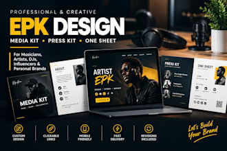 design a professional epk, media kit, press kit