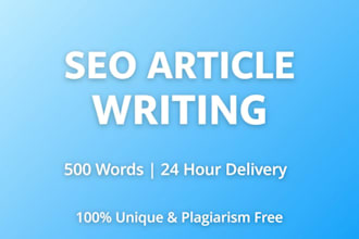 write 500 word SEO article or blog post in 24 hours