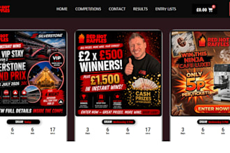 design raffle website giveaway website competition website for raffle business