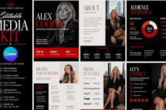design a professional media kit, press kit in editable format