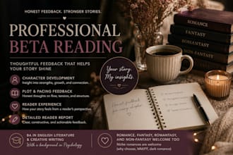 provide detailed beta reading feedback for your manuscrip