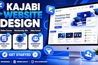 design kajabi online course podia thinkific website landing page sales funnel