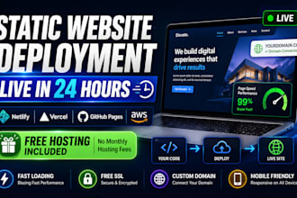 create deploy your static website on netlify vercel, github pages with free host