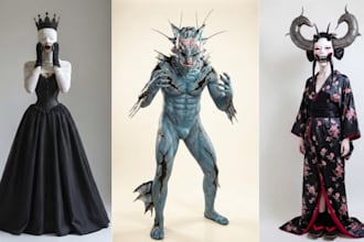 sew custom horror cosplay costume halloween design horror 3d mask helmet costume