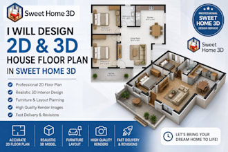 design a professional 2d and 3d house floor plan in sweet home 3d