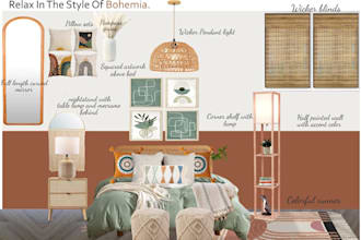 shop for furniture, create a mood board and layout