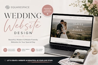 design a stunning squarespace wedding website with rsvp