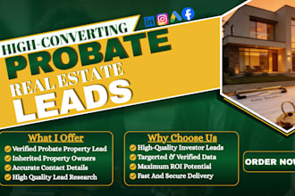 generate 10 targeted probate property leads for real estate using facebook ads