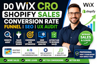 do wix cro shopify sales conversion rate funnel website seo ux audit