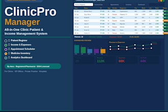 create a professional clinic management spreadsheet