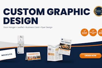 create custom graphic design, door hanger, leaflet, or business card in 24 hours
