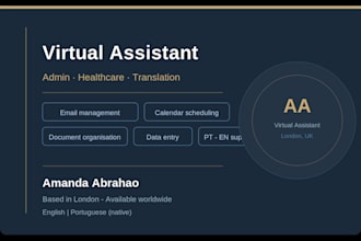 be your virtual assistant for admin and healthcare support