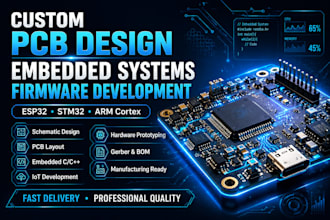 design custom pcb, schematic, layout and embedded firmware