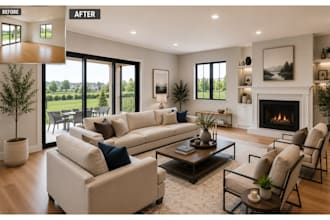 create realistic virtual staging for vacant real estate listings