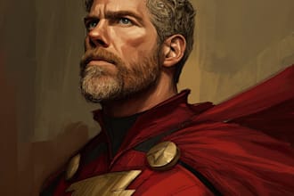design a family superhero portraits for you