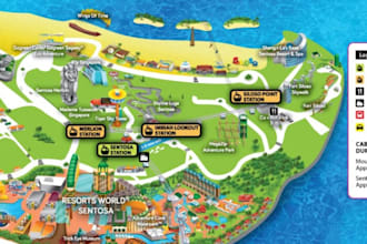 design a custom illustrated tourist or resort map in adobe illustrator