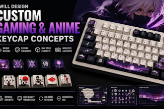 design custom gaming and anime keycap concept