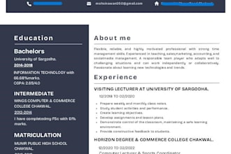 create professional resume CV  cover letter