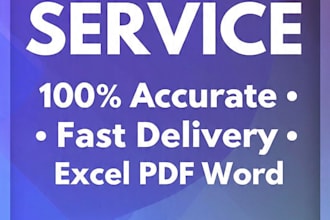 do fast and error free data entry, PDF to excel, typing work