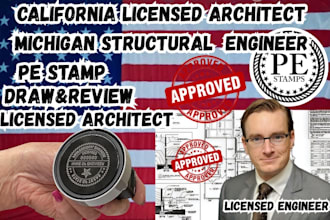 licensed architect structural engineering stamp in michigan, california, texas