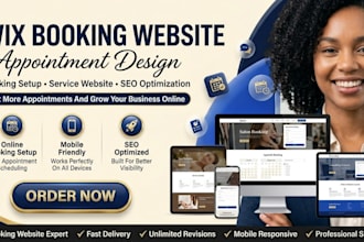 design wix appointment booking website, wix booking website for service business