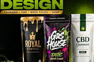 design premium cannabis, mylar and weed pouch packaging for your brand