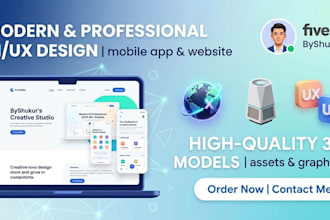 design modern UI UX and professional 3d models