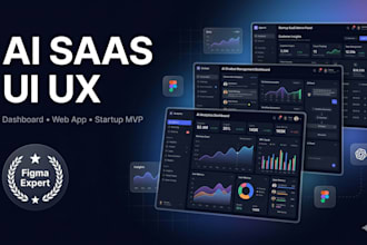 design ai saas dashboard UI UX, web app interface and startup mvp in figma