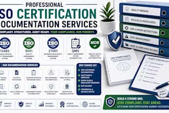 provide iso 13485, iso 9001, iso 27001 certification, qms and mdr documentation