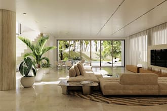 do interior exterior design office photorealistic 3d render kitchen bedroom