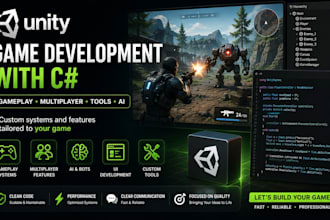 create gameplay, multiplayer and tools for unity