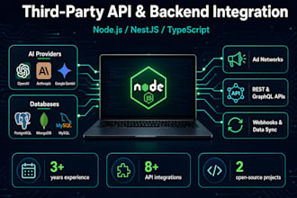 integrate any third party API into your node js backend